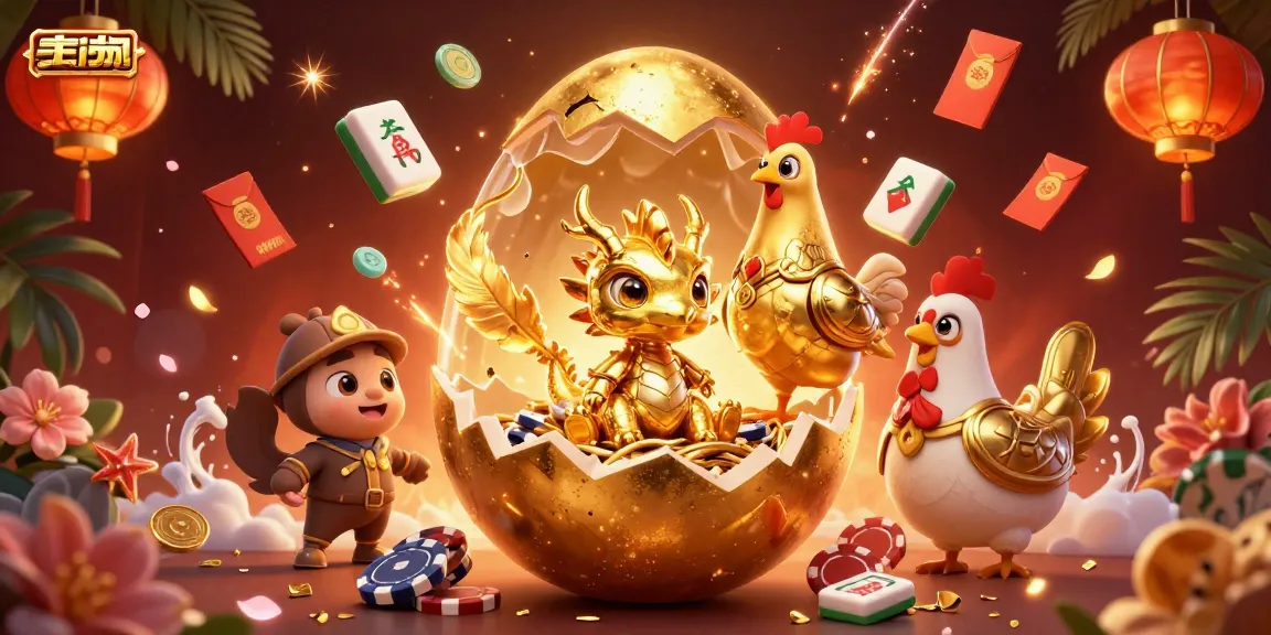 Experience excitement at sunwin. with a golden dragon revealing treasures in this vibrant casino-themed illustration.